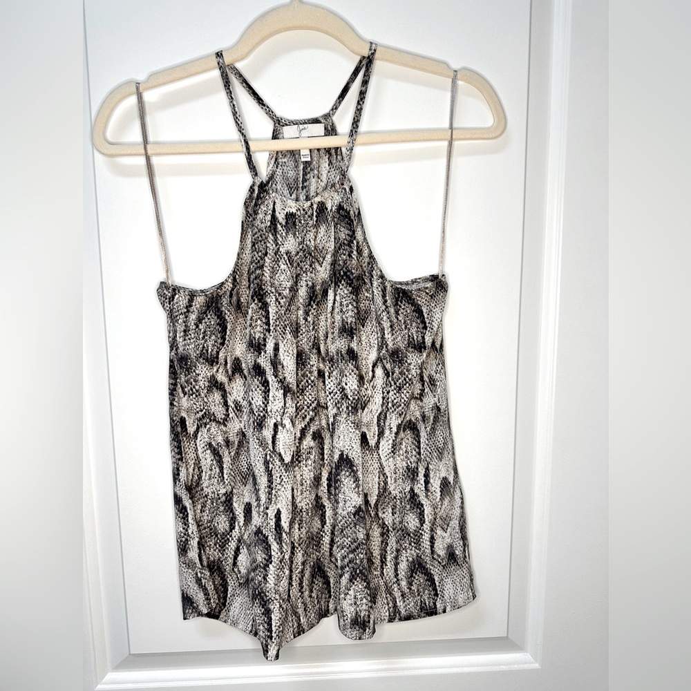 Joie Snakeskin 100% Silk Racerback Top, Size XS